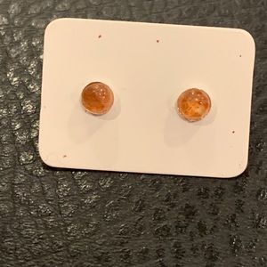 Genuine Sunstone stamped 925 sterling earrings